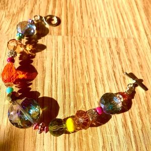 Boho Czech Glass & Crystal Bracelet